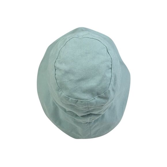 Cablo Camurie Wide Brim Adjustable Cotton Cloche Bucket Hat in Blue - Picture 4 of 10